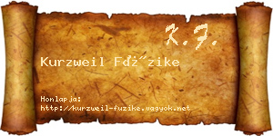 Kurzweil Füzike névjegykártya